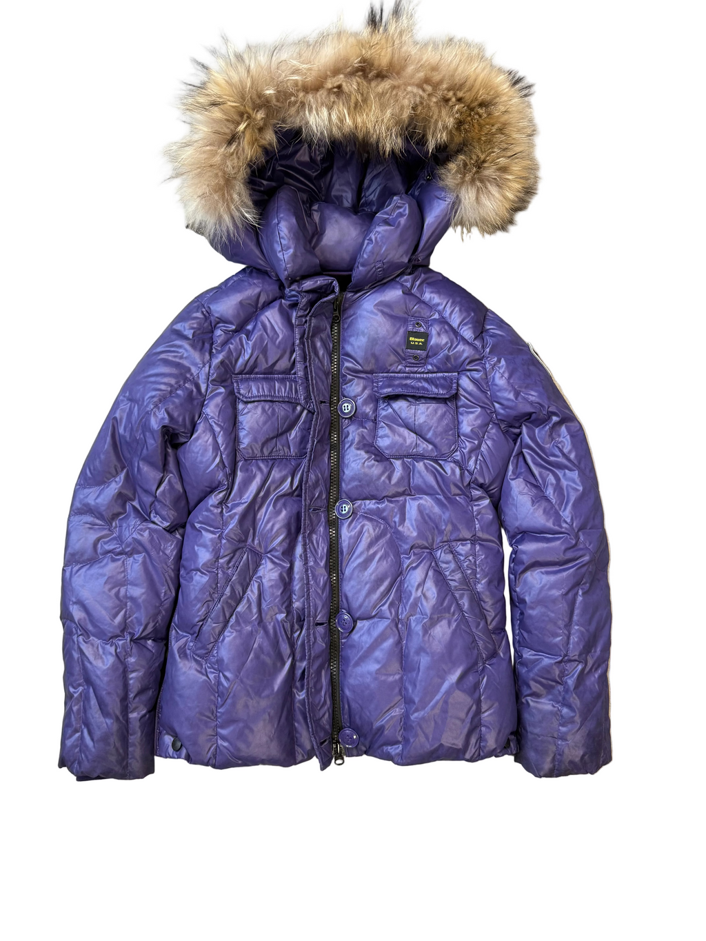 Blauer Fell Kapuze Puffer W (12)